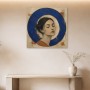 Porträt in Blau, Kunstdruck und Wandbild mit ruhiger Ausstrahlung