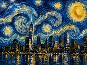 Leuchtende Skyline als Modernes Wandbild oder Canvas Print Leuchtende Skyline als Modernes Wandbild oder Canvas Print