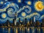 Leuchtende Skyline als Modernes Wandbild oder Canvas Print