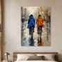 Fahrradfahrer im Regen als Leinwandbild oder Acrylbild