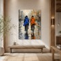 Fahrradfahrer im Regen als Leinwandbild oder Acrylbild