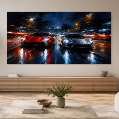 Dynamische Rennwagen als Leinwand oder Acrylbild