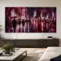 Nächtliche Stadt im Regen, Leinwand oder Poster mit urbaner Dynamik