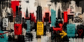 Urbanes Graffiti Skyline als Modernes Wandbild oder Poster Urbanes Graffiti Skyline als Modernes Wandbild oder Poster