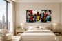 Urbanes Graffiti Skyline als Modernes Wandbild oder Poster