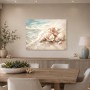 Meeresmuscheln am Ufer als Leinwand oder Poster