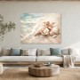 Meeresmuscheln am Ufer als Leinwand oder Poster