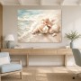 Meeresmuscheln am Ufer als Leinwand oder Poster