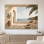 Mediterrane Terrasse am Meer als Leinwand oder Poster
