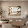 Mediterrane Terrasse am Meer als Leinwand oder Poster