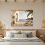Mediterrane Terrasse am Meer als Leinwand oder Poster