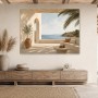 Mediterrane Terrasse am Meer als Leinwand oder Poster