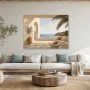 Mediterrane Terrasse am Meer als Leinwand oder Poster