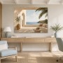 Mediterrane Terrasse am Meer als Leinwand oder Poster