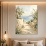 Mediterraner Küstenweg als Leinwand oder Poster in hellem Licht