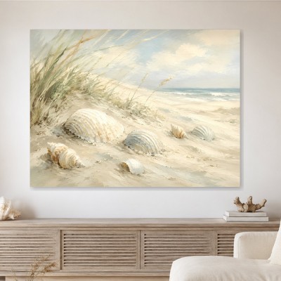 Strandmuscheln im Licht, Leinwand oder Poster für ruhige Küstenräume