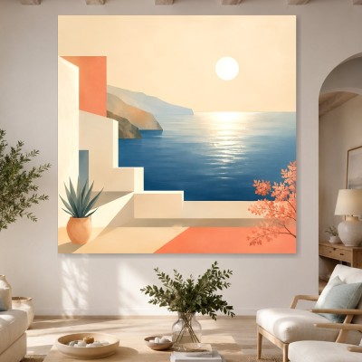 Mediterranes Küstenmotiv als Leinwand oder Poster für stilvolle Räume