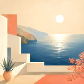 Mediterranes Küstenmotiv als Leinwand oder Poster für stilvolle Räume Mediterranes Küstenmotiv als Leinwand oder Poster für stilvolle Räume