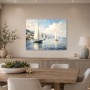 Segelboote am Küstenlicht, Wandbild oder Leinwandbild