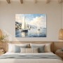 Segelboote am Küstenlicht, Wandbild oder Leinwandbild