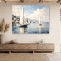 Segelboote am Küstenlicht, Wandbild oder Leinwandbild