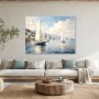 Segelboote am Küstenlicht, Wandbild oder Leinwandbild