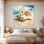 Muschel am Strand, Leinwand oder Poster in sanften Meeresfarben