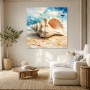 Muschel am Strand, Leinwand oder Poster in sanften Meeresfarben