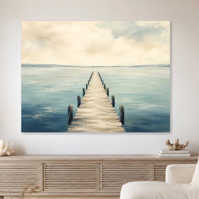 Ruhiger Steg am Meer als Leinwandbild oder Fine Art Print