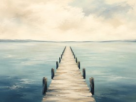 Ruhiger Steg am Meer als Leinwandbild oder Fine Art Print