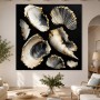 Edle Muschelformen als Wandbild oder Fine Art Print in Gold und Schwarz