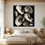 Edle Muschelformen als Wandbild oder Fine Art Print in Gold und Schwarz