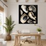 Edle Muschelformen als Wandbild oder Fine Art Print in Gold und Schwarz