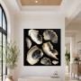 Edle Muschelformen als Wandbild oder Fine Art Print in Gold und Schwarz