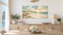 Sanfter Küstenblick als Leinwand oder Poster mit pastellfarbenem Sonnenlicht