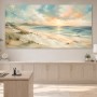Sanfter Küstenblick als Leinwand oder Poster mit pastellfarbenem Sonnenlicht