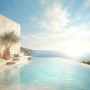 Mediterrane Ruhe am Meer als Leinwand oder Poster