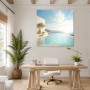 Mediterrane Ruhe am Meer als Leinwand oder Poster