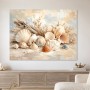 Muscheln und Treibholz als Leinwand oder Poster