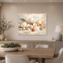 Muscheln und Treibholz als Leinwand oder Poster