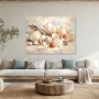 Muscheln und Treibholz als Leinwand oder Poster