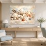 Muscheln und Treibholz als Leinwand oder Poster