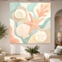 Maritime Wandbild oder Leinwand mit sanften Korallenformen