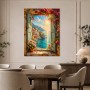 Mediterrane Küstenstadt mit Meerblick als Leinwand oder Poster