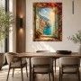 Mediterrane Küstenstadt mit Meerblick als Leinwand oder Poster