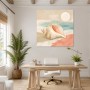 Maritime Muschel am Strand, Leinwand oder Poster im sanften Pastellstil
