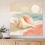 Maritime Muschel am Strand, Leinwand oder Poster im sanften Pastellstil