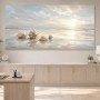 Sanfte Küstenstimmung als Leinwand oder Poster mit Muscheln am Strand
