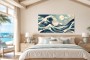 Japanische Wellen und Berge als Leinwandbild oder Acrylbild