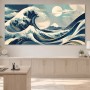 Japanische Wellen und Berge als Leinwandbild oder Acrylbild